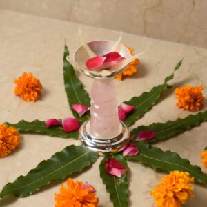 Rose Quartz Naitee Deepak Silver Plated