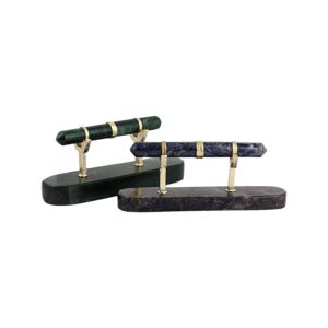 Green Aventurine Pen and Pen Stand Silver Plated (royal Signature)