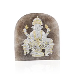 Full Body Ganesha Singhasan 8*8" Silver Plated