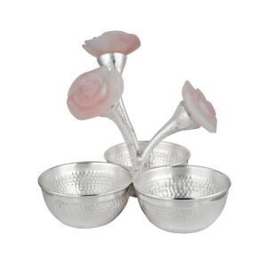 3 Rose Bowls Silver Plated