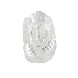 Vinayak Clear Crystal Ganesha ji 2.5 - 3 " Silver 92.5 (l)