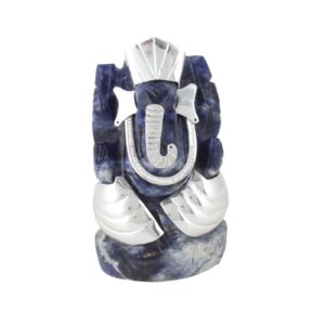 Vinayak Dark Blue Sodolite Ganesha ji 2.5-3" Silver 92.5 (l)