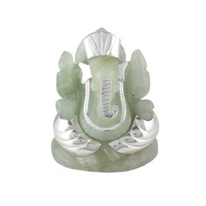 Vinayak Light Green Aventurine Ganesha ji Silver 2.5 " 92.5 (l)