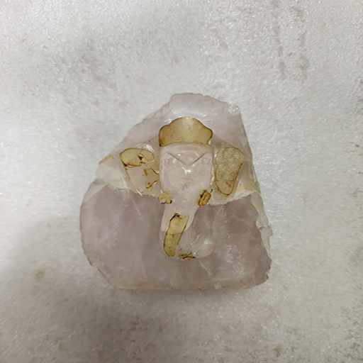 3 inches Rose Quartz Abstract Ganesha Ji head