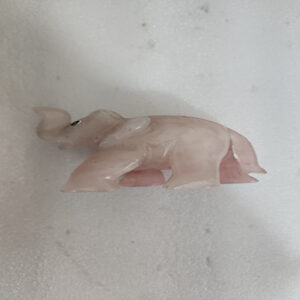 2.15 by 3 inches Rose Quartz elephant
