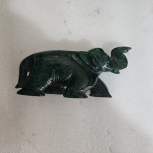 2.25 by 2.5 inches green aventurine elephant