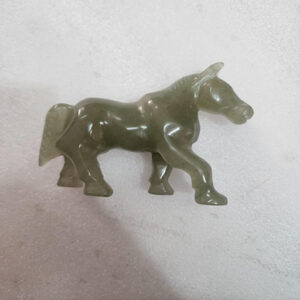 4.5 by 5.5 inches light green aventurine Horse