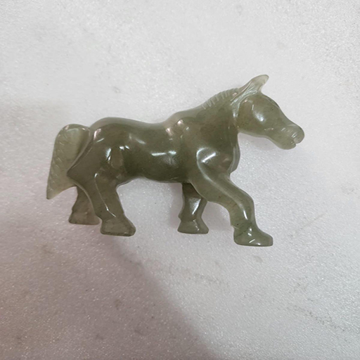 4 by 5.5 inches light green aventurine Horse