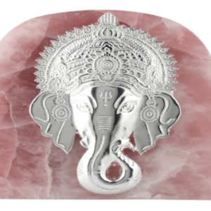 Rose Quartz Abstract Ganesha 7*7" Silver 92.5