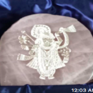 Full Body Shreenath ji Nakshi Abstract 10 " Silver 92.5
