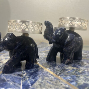 Elephant T-light set of 2 (Blue)