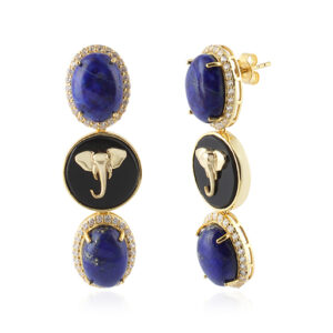 Night Sky - Zircon White, Black Onyx, Lapis Silver 925