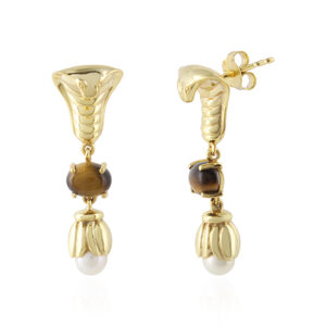 Cobra Magic - Pearl Fresh Water, Tiger Eye Silver 925