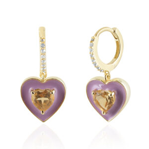Silver Earrings - White Topaz, Citrine - White Topaz, Citrine Silver 925
