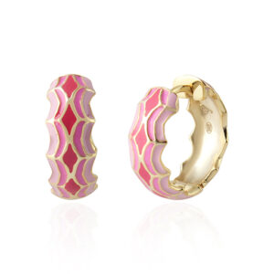 Watermelon Earrings - Pink Enamel Silver 925