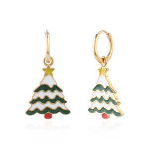 Christmas Tree Earrings - Enamel Silver 925