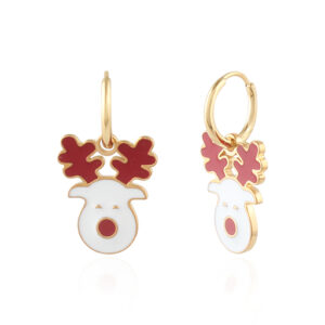 Reindeer Earrings - Enamel Silver 925