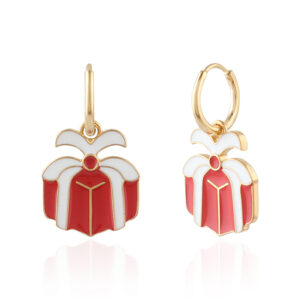 Gift Box Earrings - Enamel Silver 925