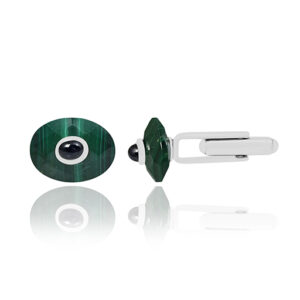 William Cufflink - Malachite, Emerald Silver 925