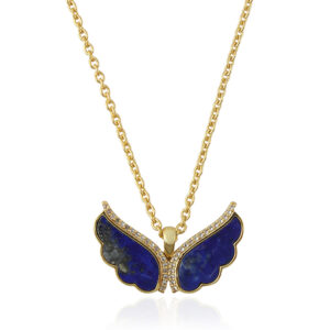 Wings Of Bird - Lapis & White Topaz Silver 925