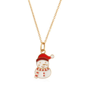 Snowman Pendant - Enamel Silver 925