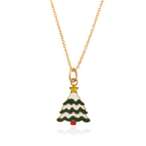 Christmas Tree Pendant - Enamel Silver 925