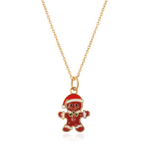 Ginger Bread Man Pendant - Enamel Silver 925