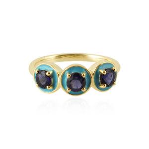 Blueberry Cake Ring - Blue Topaz Sky, Iolite Silver 925