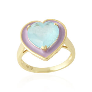 Colorful Love Ring - Doublet Aqua-Marine Quartz Silver 925