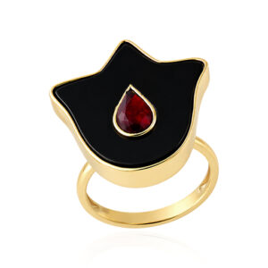 Black Lotus Ring - Black Onyx Silver 925