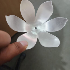 2.5 by 5 inches flower